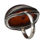 Silver (0.925) - Poland - Original Design - Distinctive Amber Ring - Gmerk PM