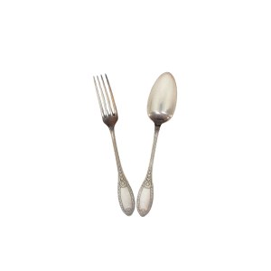Set of silver-plated cutlery with a laurel wreath motif, Apollo, France, early 20th century