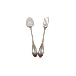 Set of silver-plated cutlery with a laurel wreath motif, Apollo, France, early 20th century