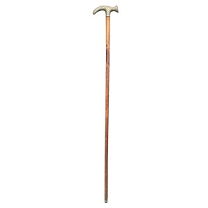 Wooden cane with a Derby-style handle, early 20th century