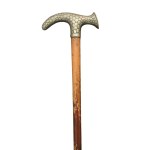 Wooden cane with a Derby-style handle, early 20th century