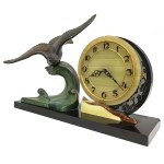 Irénée Rochard (attrib.), Art Nouveau mantelpiece set with a seagull, France