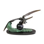 Irénée Rochard (1906–1984), Fireplace set with a seagull, Art Nouveau, France