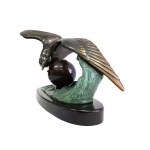 Irénée Rochard (1906–1984), Fireplace set with a seagull, Art Nouveau, France