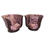 A pair of Art Deco-style tulip armchairs / Le Malandre