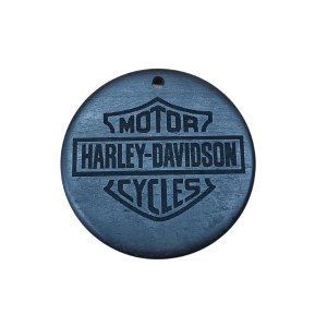 Harley-Davidson Round Wooden Keychain
