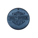 Harley-Davidson Round Wooden Keychain