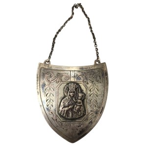 Silver gorget with an inscription, 1958