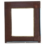 A gilded frame with a pattern imitating greenish burl wood