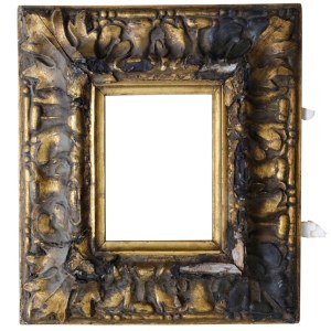 A gilded frame with a flowing oak-leaf ornament