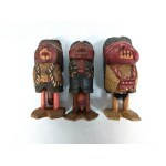 Set of three traditional Indio Picaro figurines, Chile