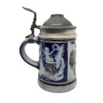 Stoneware mug from a cycling club, Germany, 19th century