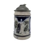 Stoneware mug from a cycling club, Germany, 19th century