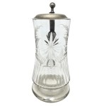 Crystal beer mug with a botanical motif