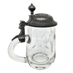 Commemorative glass mug with a pewter lid, April 20, 1894