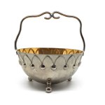 Decorative vintage basket-shaped sugar bowl