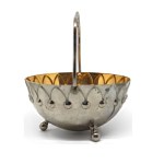 Decorative vintage basket-shaped sugar bowl