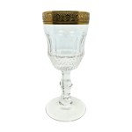 Set of six Cordial-style wine glasses with a gold rim, Zwiesel (?)