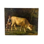Filippo Palizzi (ATT), Two figures with livestock