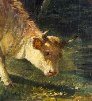 Filippo Palizzi (ATT), Two figures with livestock