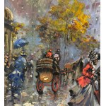 UNIDENTIFIED SIGNATURE, Street in Paris with Figures