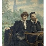 UNIDENTIFIED SIGNATURE, Two Figures in Elegant Attire