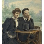 UNIDENTIFIED SIGNATURE, Two Figures in Elegant Attire