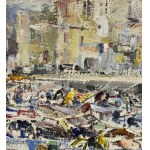 Edmondo Di Napoli, Harbor Scene with Boats - Edmondo Di Napoli (1938-2016)