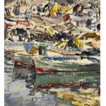 Edmondo Di Napoli, Harbor Scene with Boats - Edmondo Di Napoli (1938-2016)