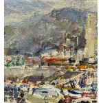 Edmondo Di Napoli, Harbor Scene with Boats - Edmondo Di Napoli (1938-2016)