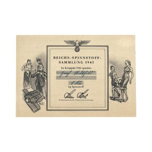 CERTIFICATE - CLOTHING DRIVE, 1941