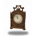 "Capuchine" Carved Wood Table Clock, 25x14 cm