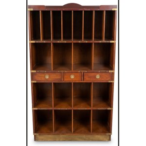 Sorter Bookshelf in Mahogany, Campaign Style, Authentic Models Ritz