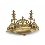 Monumental "Ecritoire" Inkwell in Gilded Bronze - Louis XV Style, 33x16x20 cm