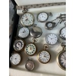 Lot of 21 vintage pocket watches from various periods, accompanied by a decorative chatelaine