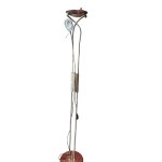 Metal floor lamp with a satin finish and a reading light