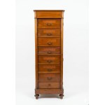 19th-century Italian office cabinet in walnut with a side-closing door