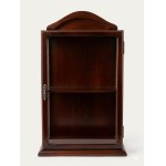 Small wall-mounted display cabinet in dark-stained wood, Art Deco style