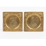 Pair of rectangular plaques with portraits of the Doges of Venice; embossed and engraved