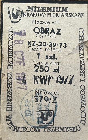 Janina MAK, Obrazek malowany na szkle, Spółdzielnia 
