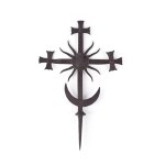 Wrought-iron cross, the finial of a roadside cross