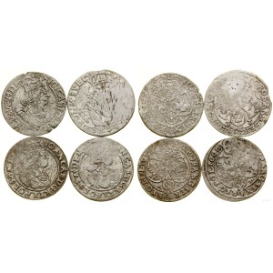 Polska, zestaw: 4 x szóstak, 1661-1666, Bydgoszcz
