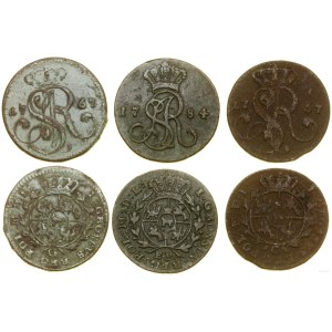 Poland, set of 3 groszy coins, 1767 G, 1767 G (Kraków), 1784 EB (Warsaw)