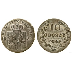 Polska, 10 groszy, 1831 KG, Warszawa