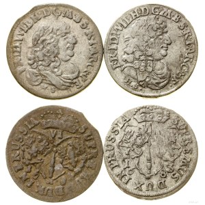 Germany, set: 2 x six-real coins, 1681, 1683, Königsberg