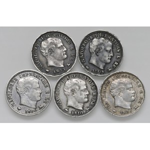 Italian Coins - MILANO. Napoleone I (1805-1814). Lotto 5 monete da...