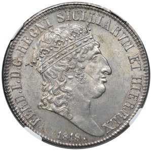 Italienische Münzen – NEAPEL. Ferdinand I. von Bourbon (1816–1825). 120 G...