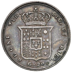 Monety włoskie – NEAPOL. Ferdynand II z dynastii Burbonów (1830–1859). 20 G...