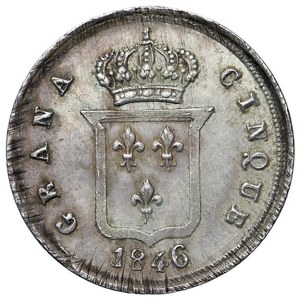 Italian Coins - NAPLES. Ferdinand II of Bourbon (1830–1859). 5 Gr...