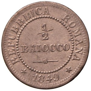 Italian Coins - ROMA. Seconda Repubblica Romana (1848-1849). 1/2 B...